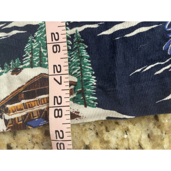 Ralph Lauren Polo Shirt Mens M Ski Lodge AOP Micro Corduroy Outdoors Gorpore - Picture 9 of 10